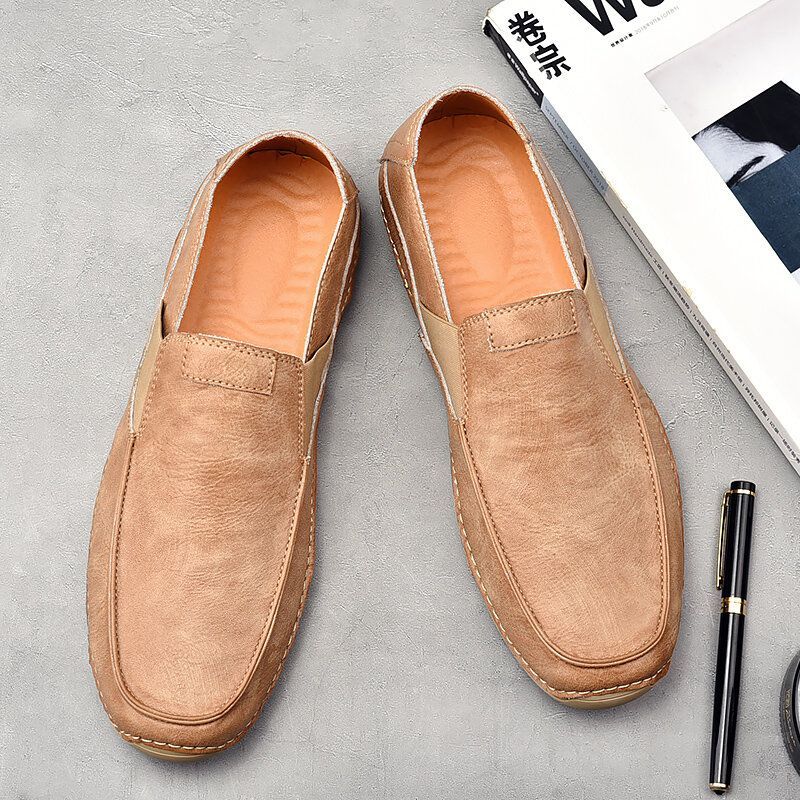 Zapatos De Negocios Casuales Suaves Antideslizantes De Piel De Vaca Para Hombres