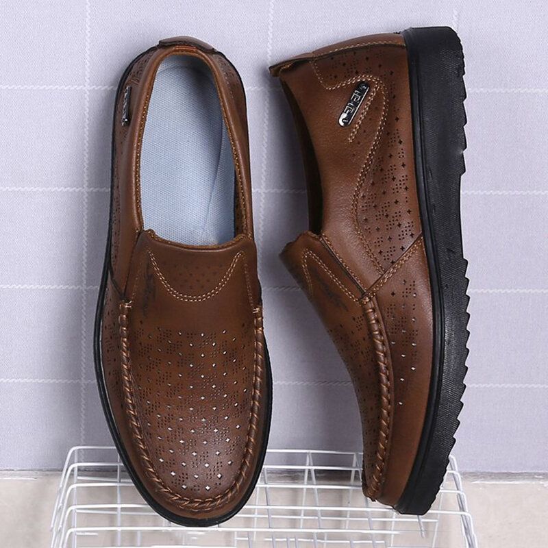 Zapatos De Negocios Informales Con Suela Suave Y Hueca Transpirable Para Hombres