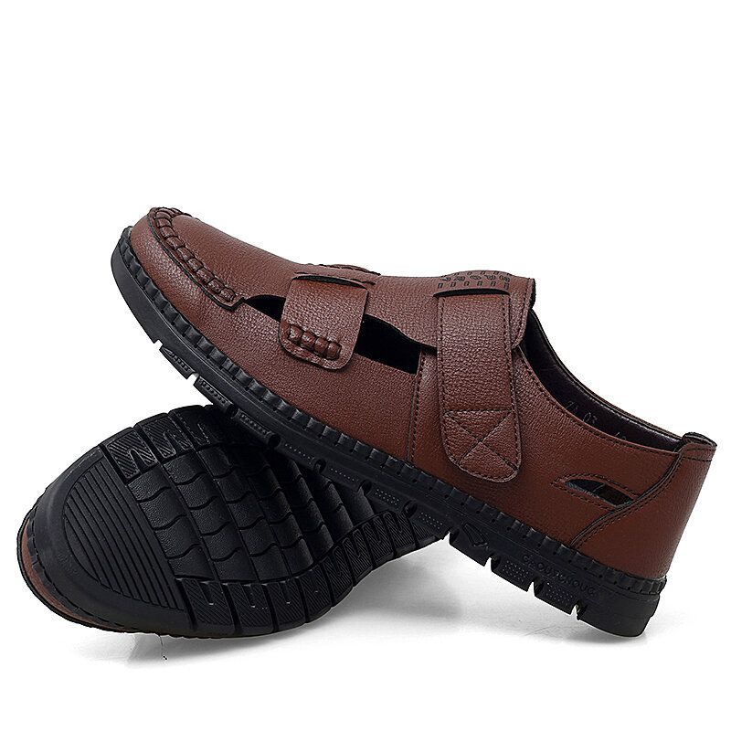 Zapatos De Negocios Informales Transpirables Con Punta Cerrada De Cuero Genuino Para Hombres