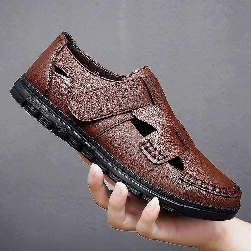 Zapatos De Negocios Informales Transpirables Con Punta Cerrada De Cuero Genuino Para Hombres