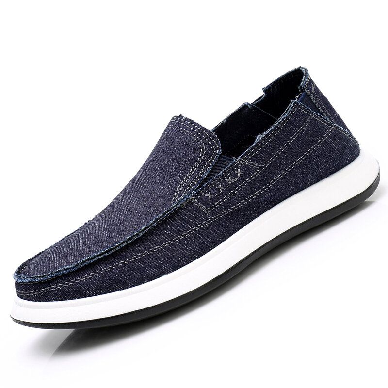 Zapatos Para Caminar Con Suela Suave Y Cómoda De Lona Lavada Para Hombre