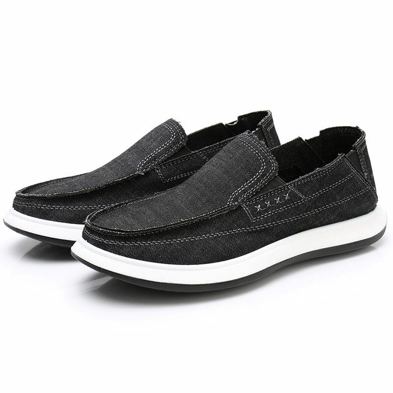 Zapatos Para Caminar Con Suela Suave Y Cómoda De Lona Lavada Para Hombre