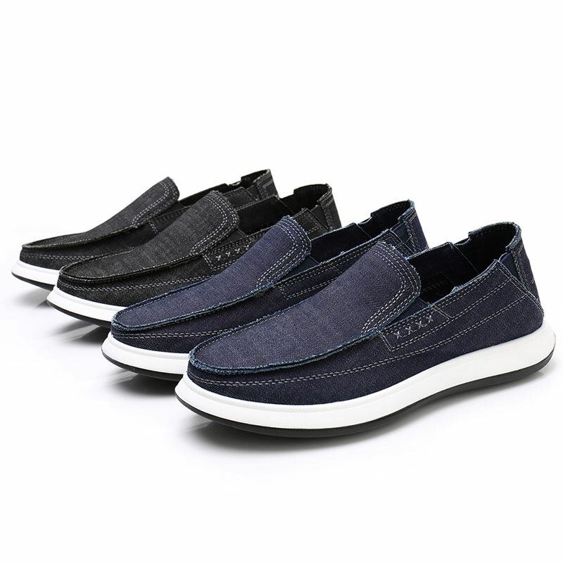 Zapatos Para Caminar Con Suela Suave Y Cómoda De Lona Lavada Para Hombre