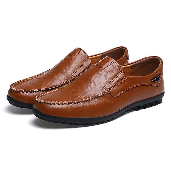 Zapatos Planos Hombre Mocasines Informales De Negocios En Cuero