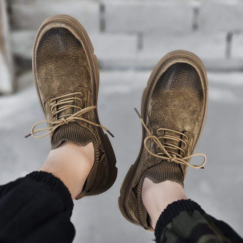 Zapatos De Trabajo Con Calcetines Casuales Con Cordones Y Parte Superior Baja Antideslizantes Para Hombres