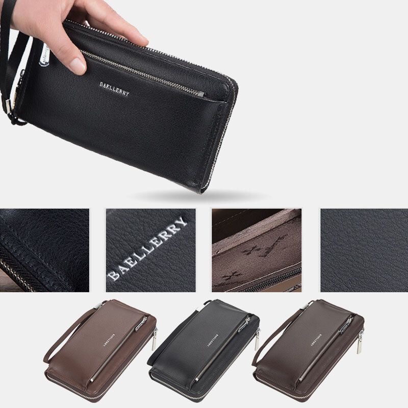 Baellerry Men Faux Leather Cartera Larga Clutches Bag Phone Bag