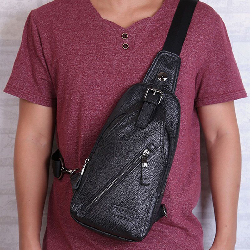 Bolso Bandolera De Cuero Genuino Para Hombre Bolso Bandolera