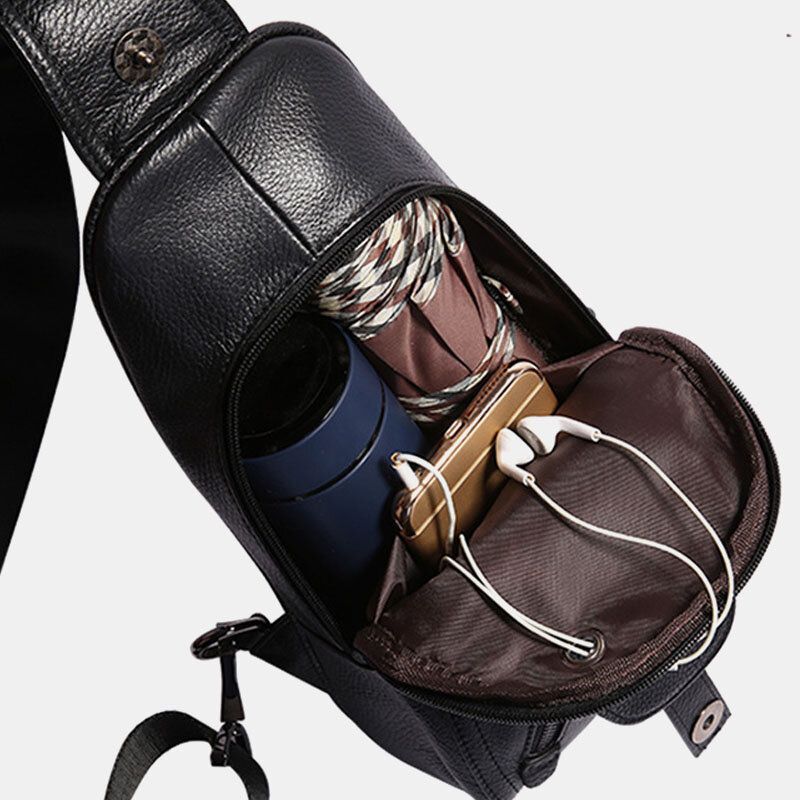 Bolso Bandolera De Cuero Genuino Para Hombre Bolso Bandolera