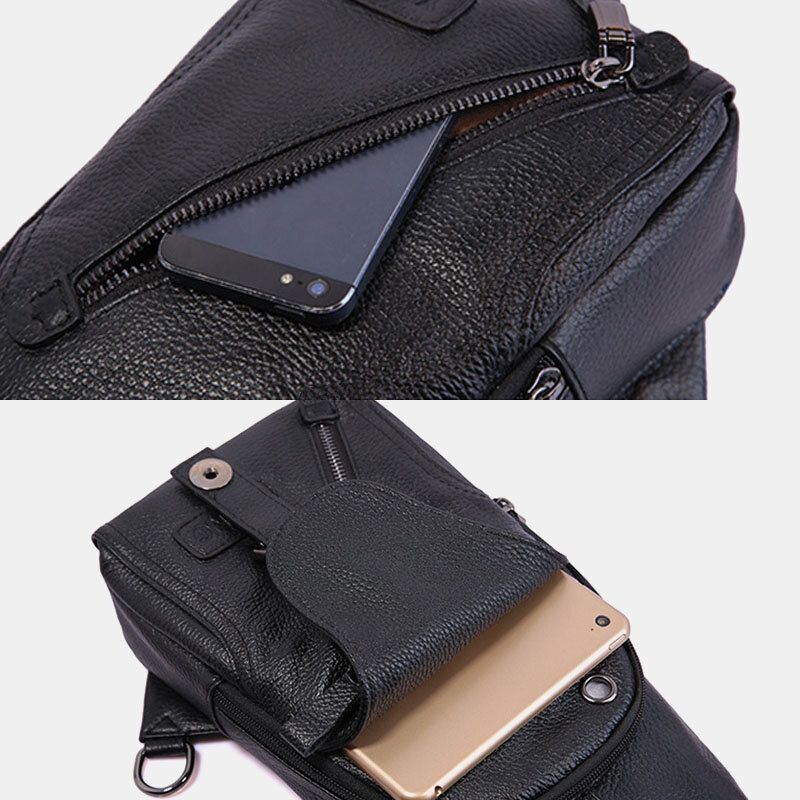 Bolso Bandolera De Cuero Genuino Para Hombre Bolso Bandolera