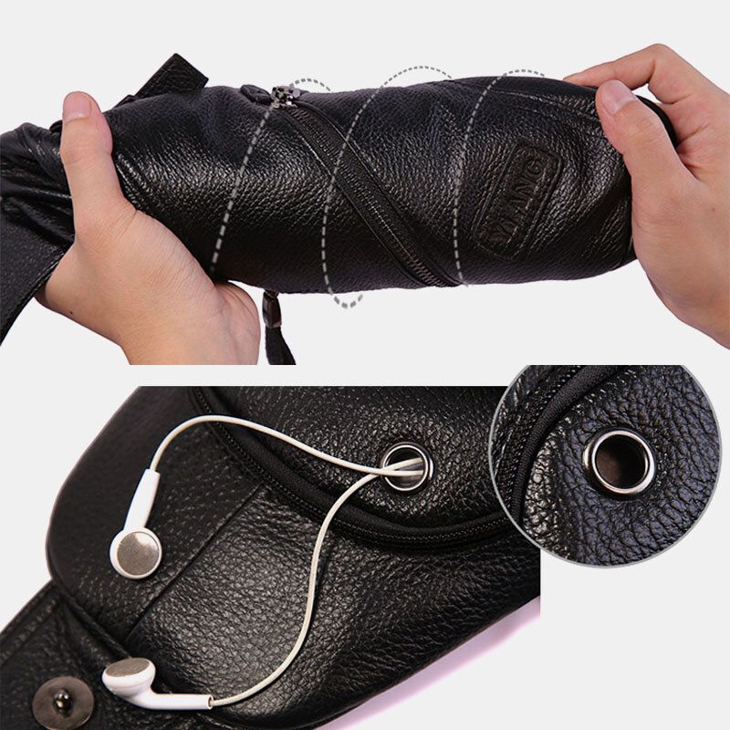 Bolso Bandolera De Cuero Genuino Para Hombre Bolso Bandolera