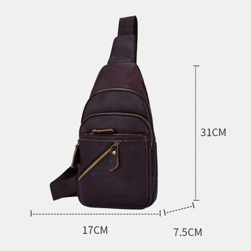 Bolso Bandolera Ligero De Varias Capas De Cuero Genuino Para Hombre Bolso Bandolera Bolso Bandolera