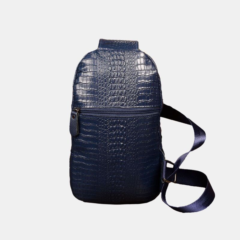 Bolso Bandolera Multifuncional Antirrobo De Cuero Genuino De Cocodrilo Para Hombre Bolso Bandolera En El Pecho Bolso Bandolera