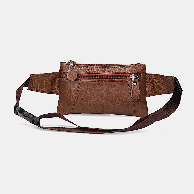 Bolso Bandolera Multifuncional Antirrobo Multibolsillo De Cuero Genuino Para Hombre Bolso Bandolera Bolso Bandolera