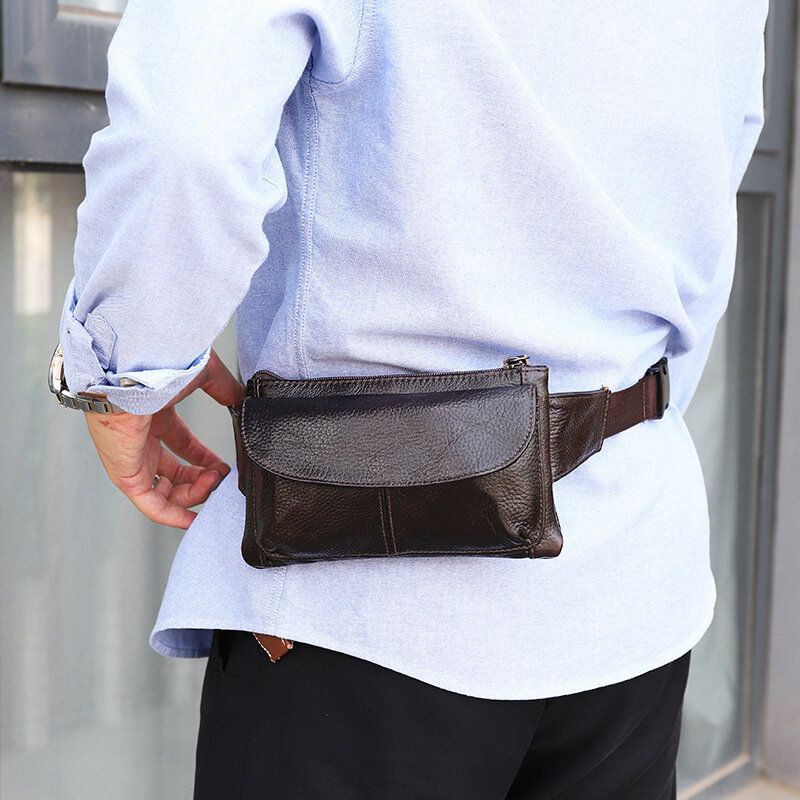 Bolso Bandolera Multifuncional Antirrobo Multibolsillo De Cuero Genuino Para Hombre Bolso Bandolera Bolso Bandolera