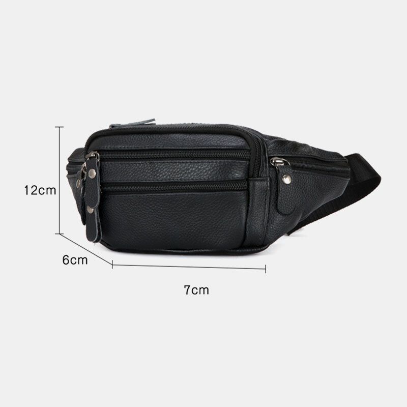 Bolso Bandolera Multifuncional De Gran Capacidad Con Múltiples Bolsillos De Cuero Genuino Para Hombre Bolso Bandolera Bolso Bandolera