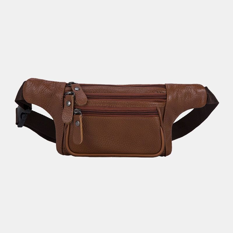 Bolso Bandolera Multifuncional De Gran Capacidad Impermeable De Tres Capas De Cuero Genuino Para Hombre Bolso Bandolera Para El Pecho