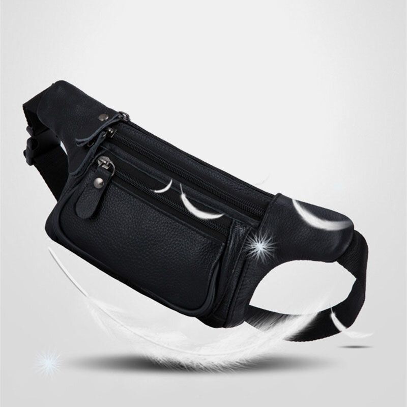 Bolso Bandolera Multifuncional De Gran Capacidad Impermeable De Tres Capas De Cuero Genuino Para Hombre Bolso Bandolera Para El Pecho