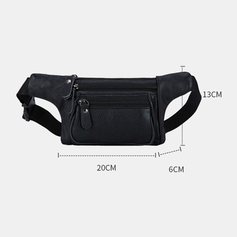 Bolso Bandolera Multifuncional De Gran Capacidad Impermeable De Tres Capas De Cuero Genuino Para Hombre Bolso Bandolera Para El Pecho