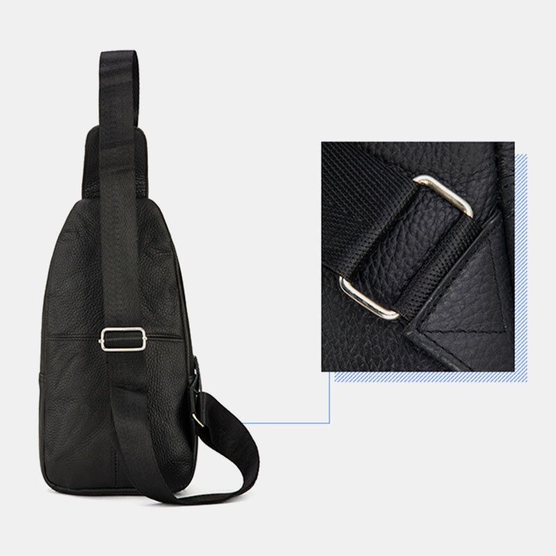 Bolso Bandolera Retro De Gran Capacidad De Cuero Genuino Para Hombre Bolso Bandolera Para El Pecho