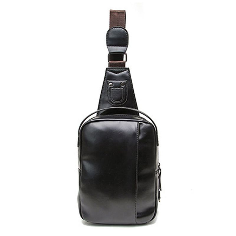 Bolso De Pecho Para Hombres Bolso Bandolera Informal De Negocios De Piel Sintética Bolso Bandolera Ajustable Ciclismo Al Aire Libre