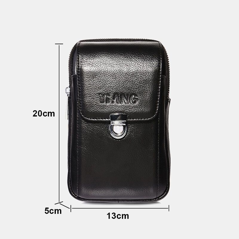 Bolso De Teléfono De 7 Pulgadas De Cuero Genuino Para Hombre Bolso De Cinturón Bolso Bandolera Bolso De Hombro Riñonera Riñonera