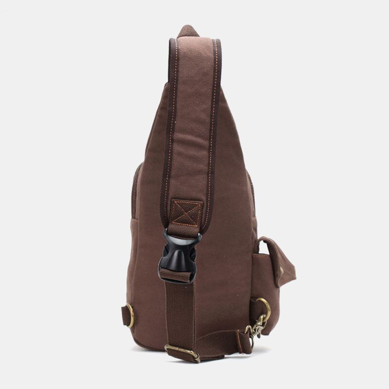 Bolso De Transporte Al Aire Libre De Viaje De Lona Y Cuero Genuino Para Hombres Bolso Bandolera Personal Bolso De Pecho