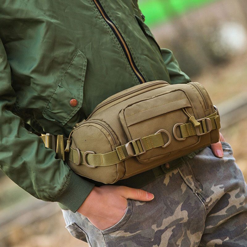 Hombres Camuflaje De Lona Al Aire Libre Tactical Sport Riding Riñonera Bolsa De Hombro Bolsa De Pecho