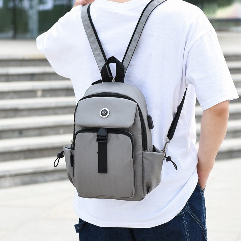 Hombres Carga Usb Multi-carry Multi-layers Impermeable Crossbody Bag Chest Bag Sling Bag Mochila