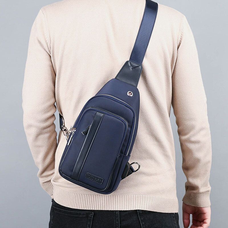 Hombres Carga Usb Oxford Tela Camuflaje Moda Casual Bolsa De Pecho Bolso Bandolera