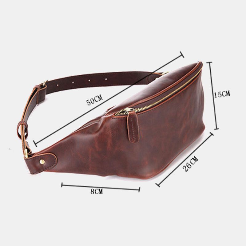 Hombres De Cuero De Imitación Retro Sport Multi-carry Riñonera Bolsa Sling Bag Bolsa De Pecho