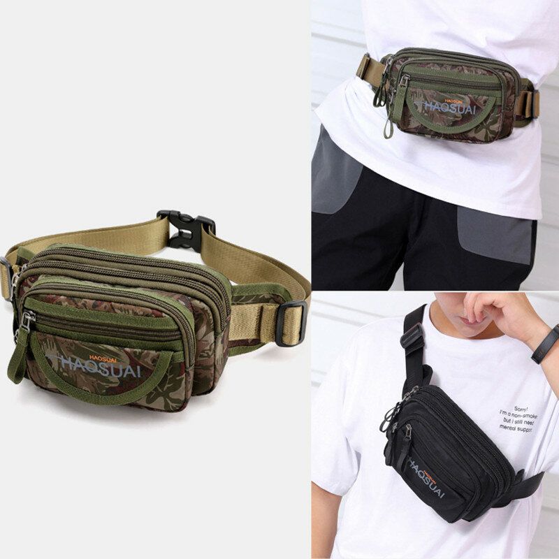 Hombres Impermeable Multibolsillos Camuflaje Bolsa De Pecho Al Aire Libre Bolsa De Cinturón Bolsa De Honda