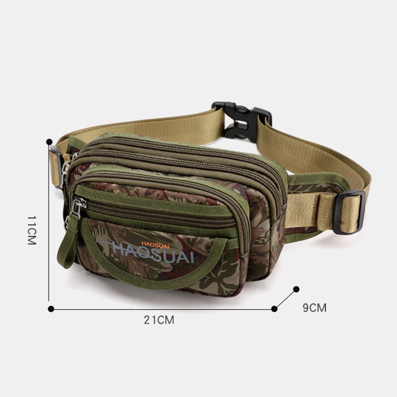 Hombres Impermeable Multibolsillos Camuflaje Bolsa De Pecho Al Aire Libre Bolsa De Cinturón Bolsa De Honda