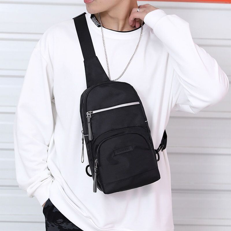 Hombres Mujeres Fluorescencia Sporty Sling Bag Bolsa De Pecho Bolsa De Hombro