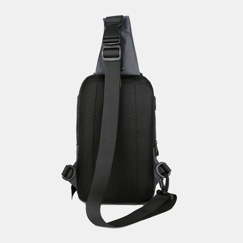 Hombres Multi-layers Space Business Bolso De Hombro Sólido Bolso Bandolera Bolso De Pecho Con Carga Usb