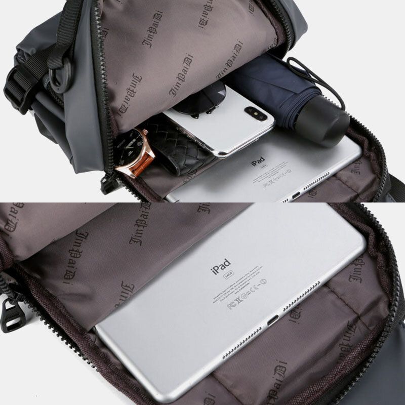 Hombres Multi-layers Space Business Bolso De Hombro Sólido Bolso Bandolera Bolso De Pecho Con Carga Usb