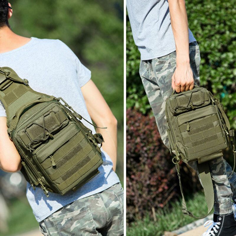 Hombres Nylon Camuflaje Gran Capacidad Multi-carry Tactical Travel Outdoor Chest Bag Bolsa De Hombro