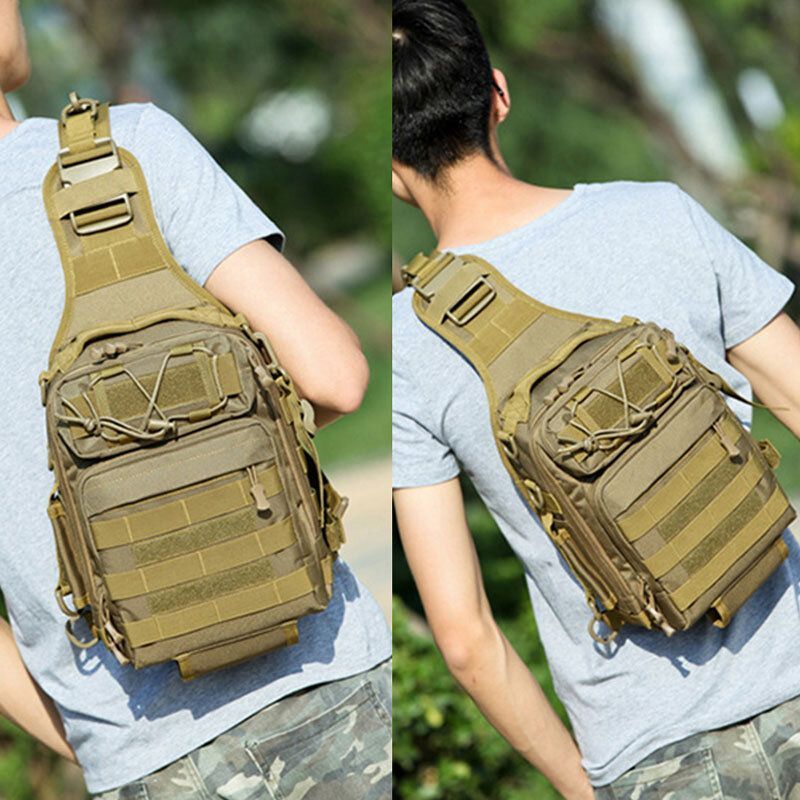 Hombres Nylon Camuflaje Gran Capacidad Multi-carry Tactical Travel Outdoor Chest Bag Bolsa De Hombro