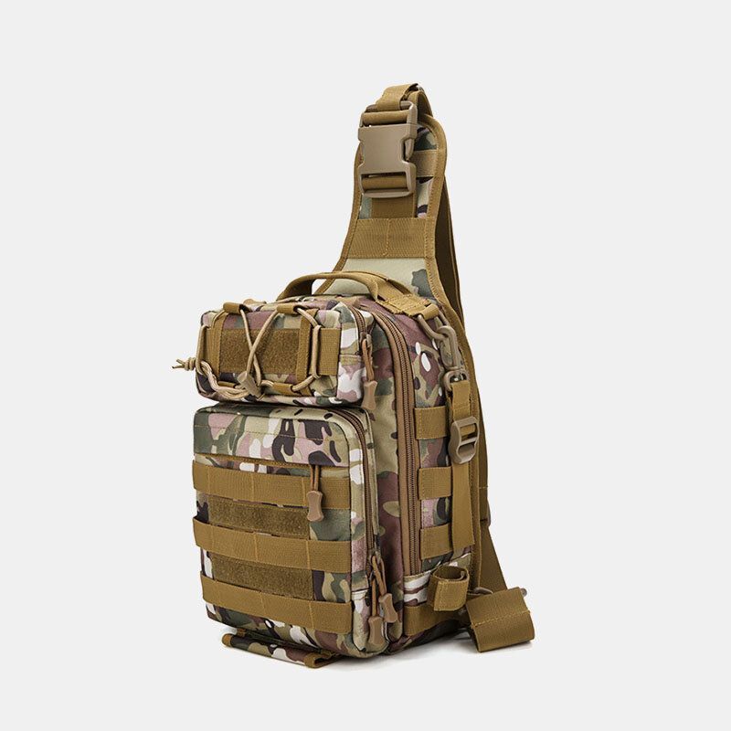 Hombres Nylon Camuflaje Gran Capacidad Multi-carry Tactical Travel Outdoor Chest Bag Bolsa De Hombro