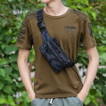 Hombres Nylon Camuflaje Multi-carry Multi-pocket Sport Outdoor Tactical Bandolera Bolsa De Pecho