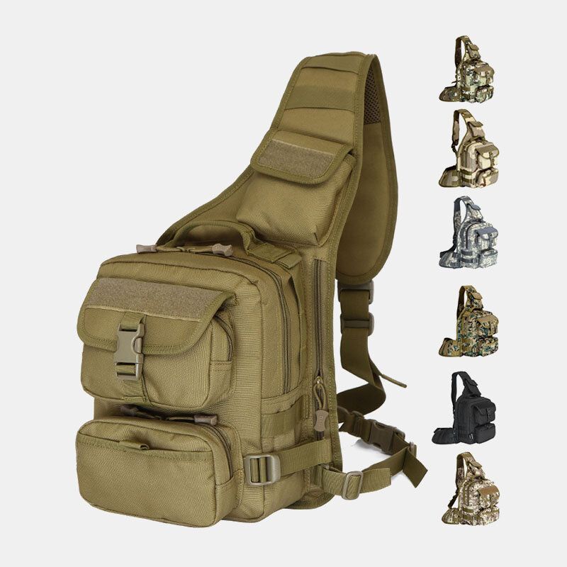 Hombres Nylon Camuflaje Táctico Montar Camping Deporte Bolsa De Hombro Al Aire Libre Bolsa De Pecho