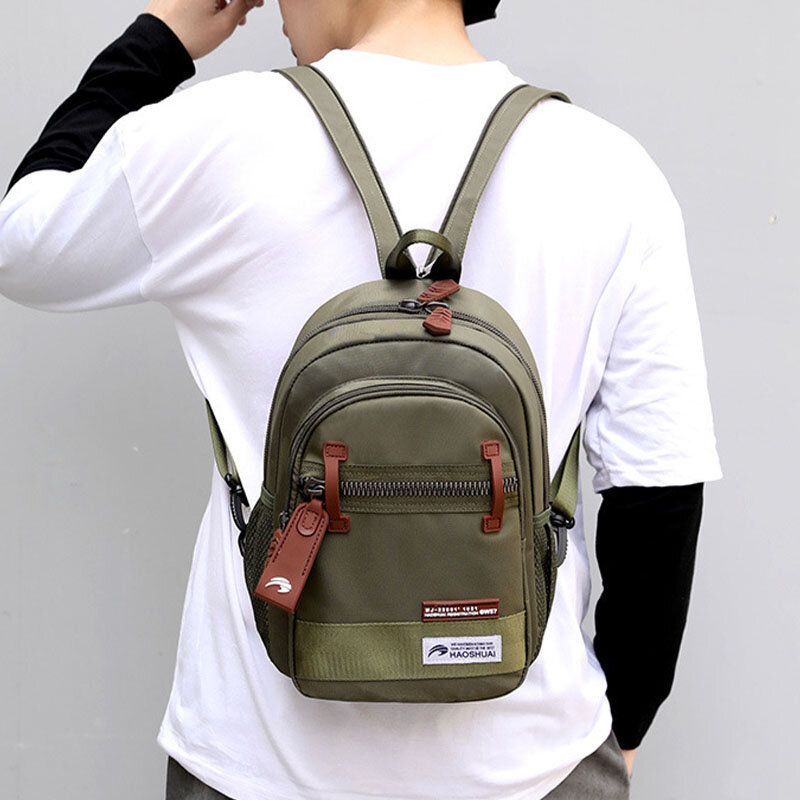 Hombres Nylon Impermeable Multi-carry Crossbody Bag Chest Bag Sling Bag Mochila