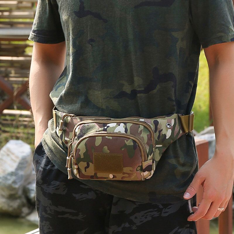 Hombres Nylon Multi-carry Multi-pocket Outdoor Camuflaje Táctico Riding Riñonera Bolsa De Hombro Bolsa De Pecho