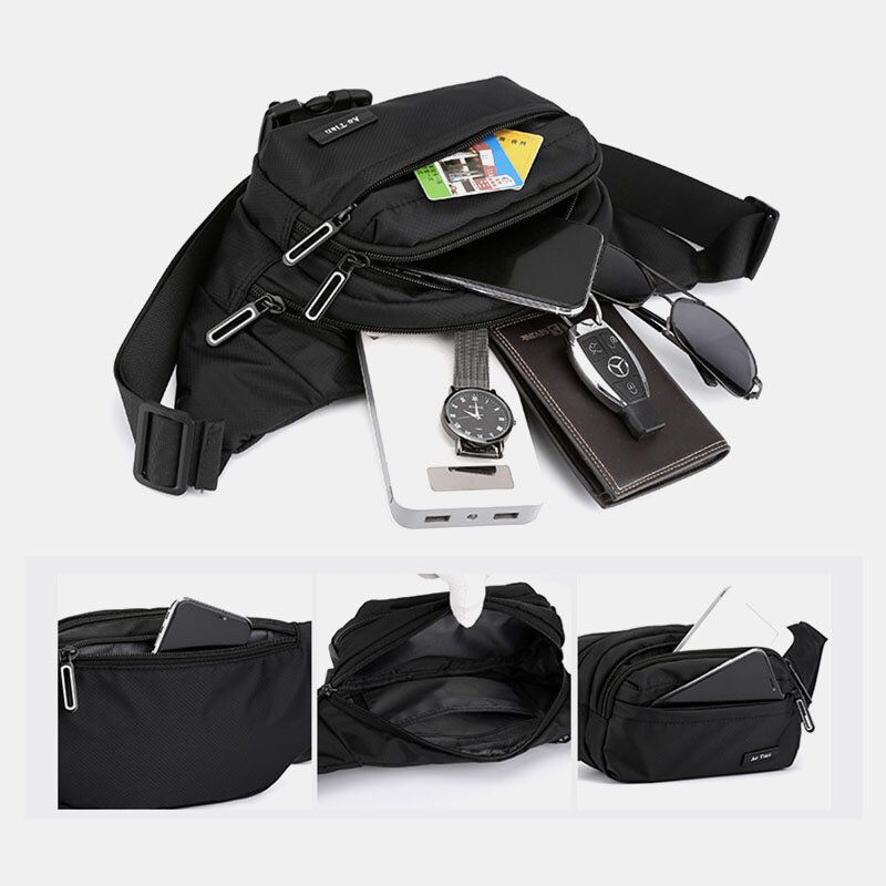 Hombres Nylon Multi-carry Sport Riñonera Al Aire Libre Bolsa De Pecho Bolsa De Hombro