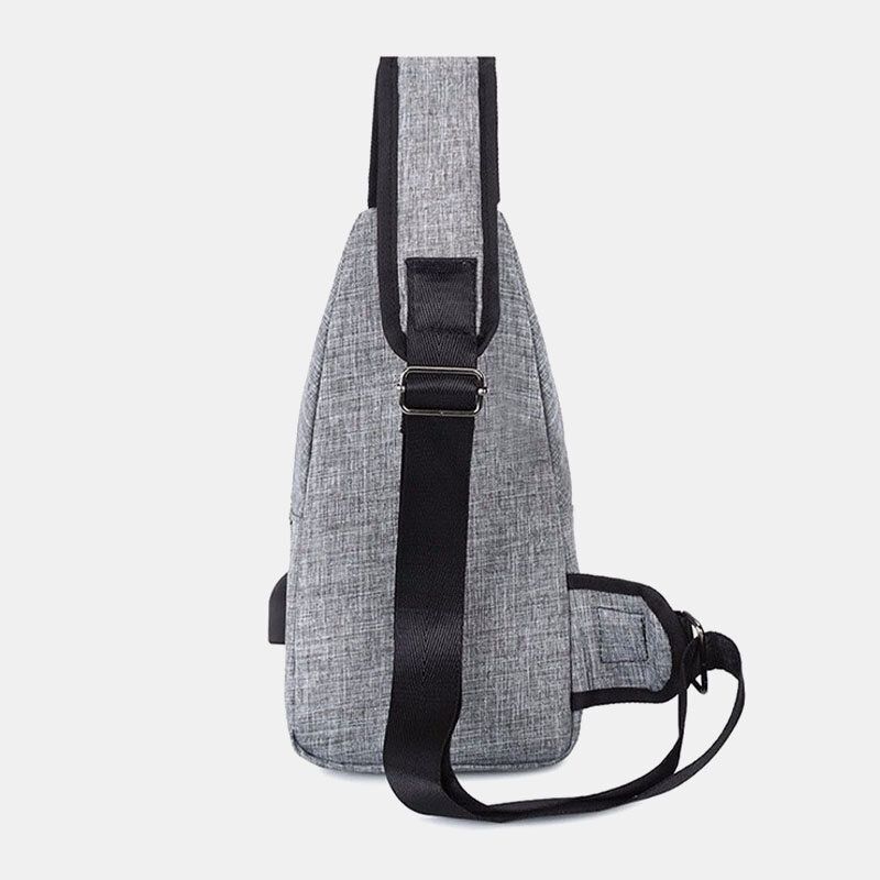 Hombres Oxford Cloth Carga Usb Multi-bolsillo Gran Capacidad Bolsa De Pecho Impermeable Bolsa De Hombro