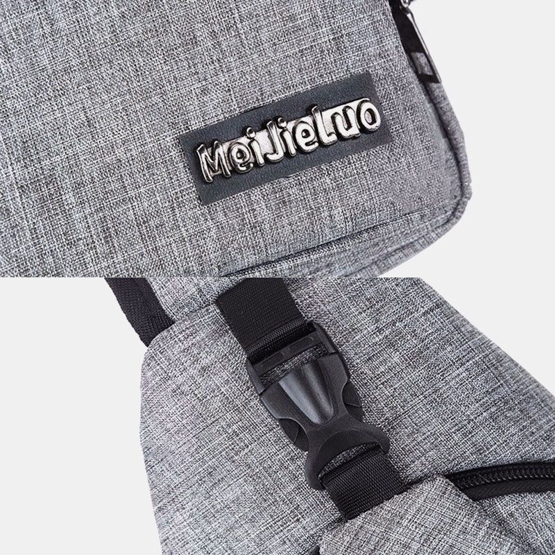 Hombres Oxford Cloth Carga Usb Multi-bolsillo Gran Capacidad Bolsa De Pecho Impermeable Bolsa De Hombro