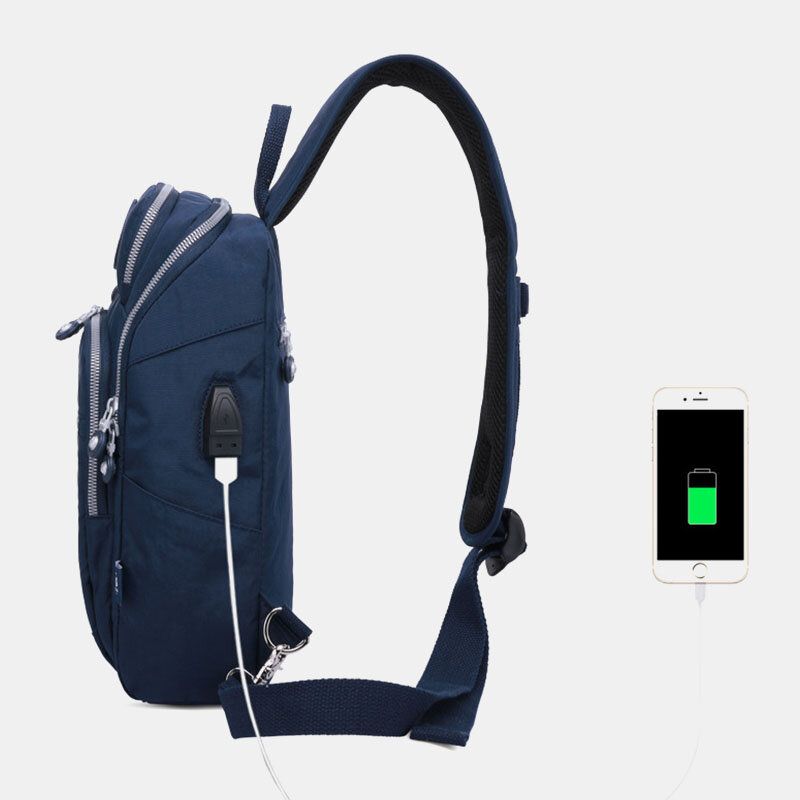 Hombres Oxford Cloth Multi-pocket Gran Capacidad Resistencia Al Desgaste Bolso Bandolera Bolso Bandolera Bolso En El Pecho