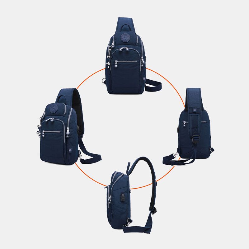 Hombres Oxford Cloth Multi-pocket Gran Capacidad Resistencia Al Desgaste Bolso Bandolera Bolso Bandolera Bolso En El Pecho