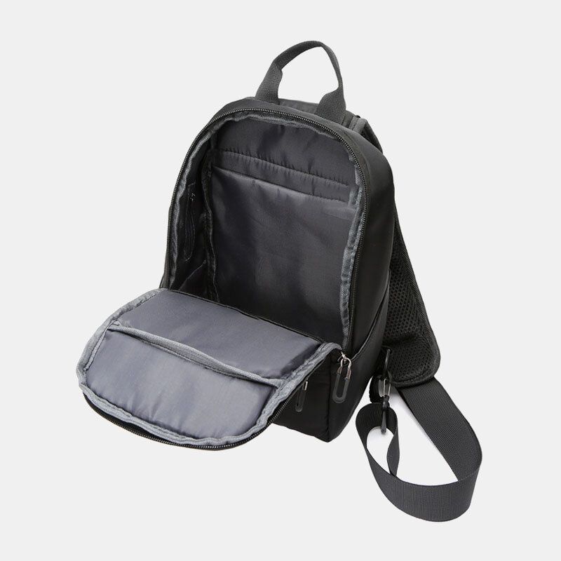 Hombres Oxford De Gran Capacidad De Carga Usb Multicapas Impermeable Bandolera Bolsa De Pecho Bolsa De Honda