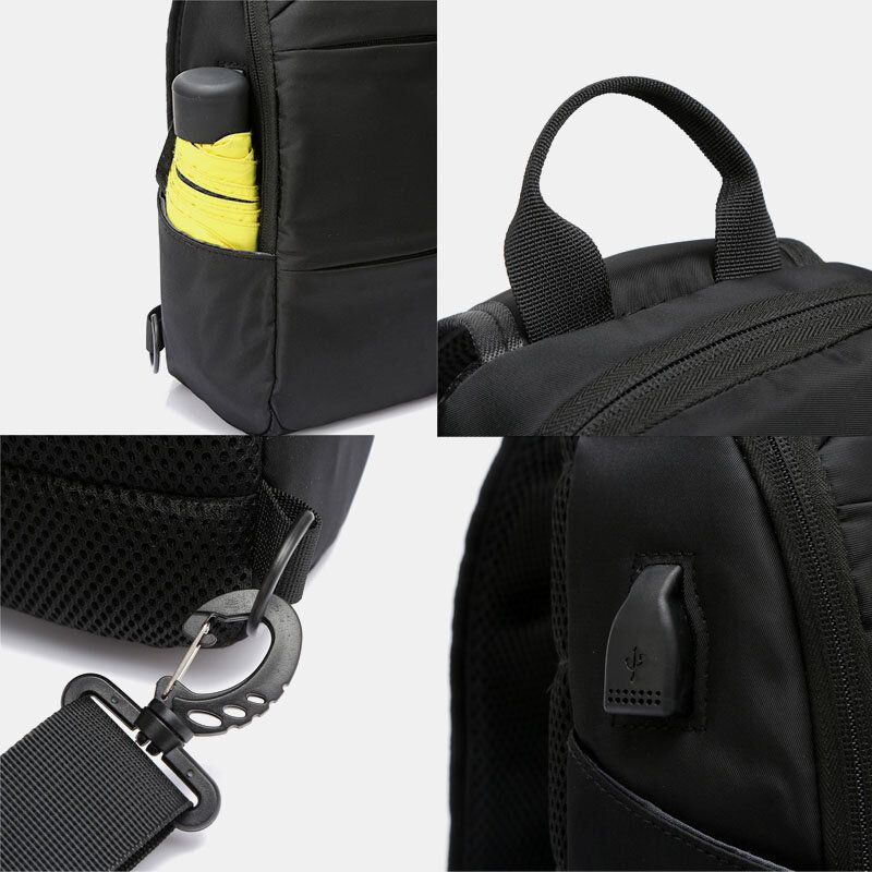 Hombres Oxford De Gran Capacidad De Carga Usb Multicapas Impermeable Bandolera Bolsa De Pecho Bolsa De Honda