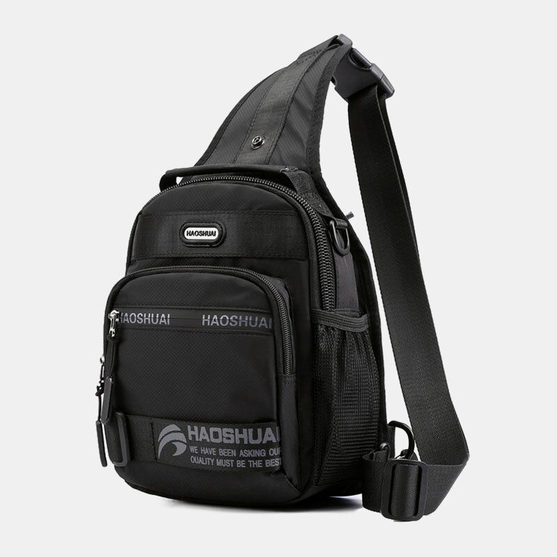 Nylon Impermeable Multifunción Casual Mochila De Color Sólido Bolso Bandolera Bolsa De Pecho Para Hombre